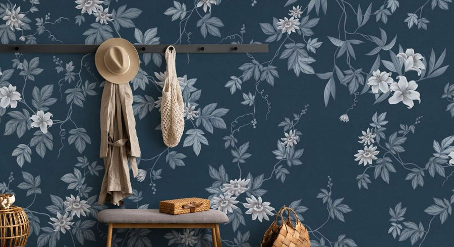 PHOTOWALL / Lovely Floral Design - Blue (e93696)
