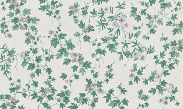 PHOTOWALL / Lovely Floral Design - Green Beige (e93697)