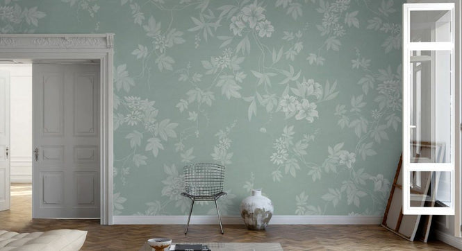 PHOTOWALL / Lovely Floral Design - Green White (e93698)