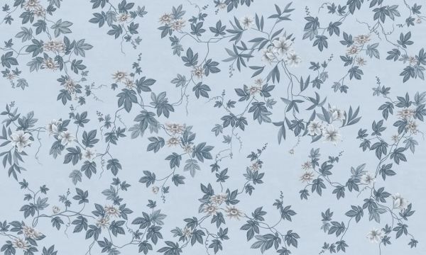 PHOTOWALL / Lovely Floral Design - Light Blue (e93702)
