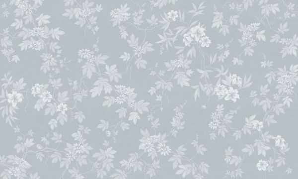 PHOTOWALL / Lovely Floral Design - Powdery Blue White (e93703)