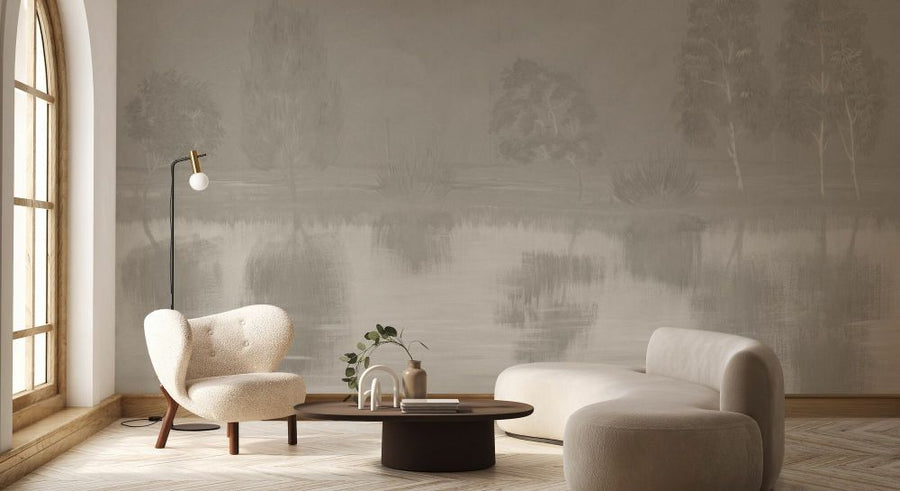 PHOTOWALL / Reflection by the Lake - Beige (e93707)