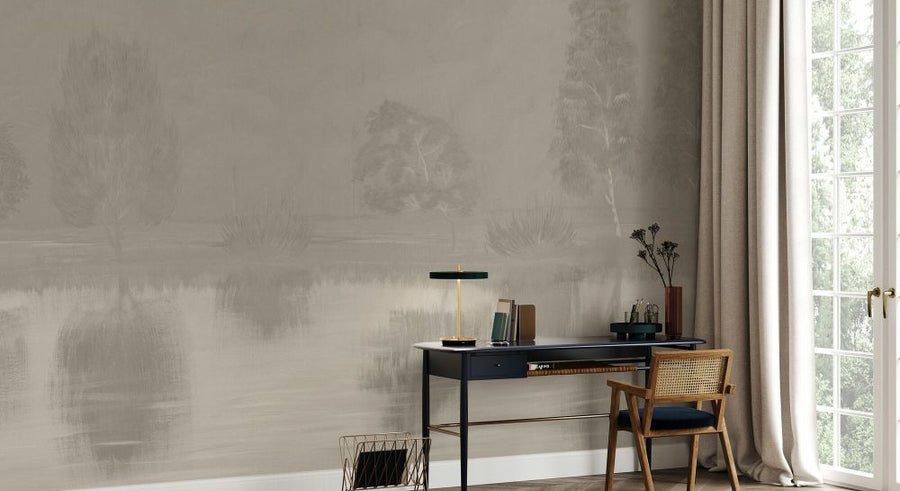 PHOTOWALL / Reflection by the Lake - Beige (e93707)