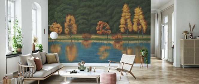 PHOTOWALL / Reflection by the Lake - Orange (e93709)