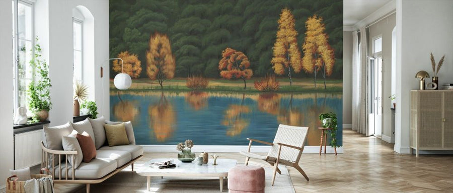 PHOTOWALL / Reflection by the Lake - Orange (e93709)