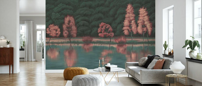 PHOTOWALL / Reflection by the Lake - Pink (e93710)