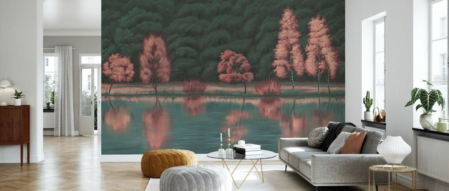 PHOTOWALL / Reflection by the Lake - Pink (e93710)