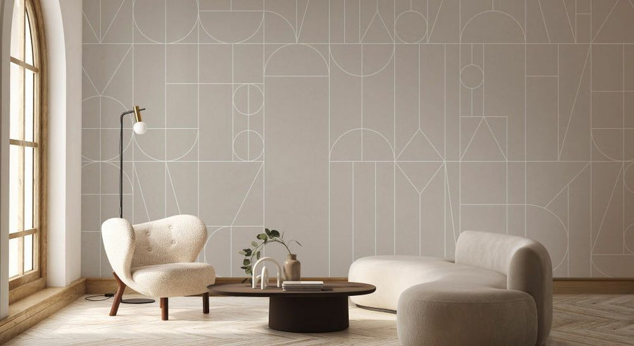 PHOTOWALL / Abstract Geometric Shapes - Beige (e93723)