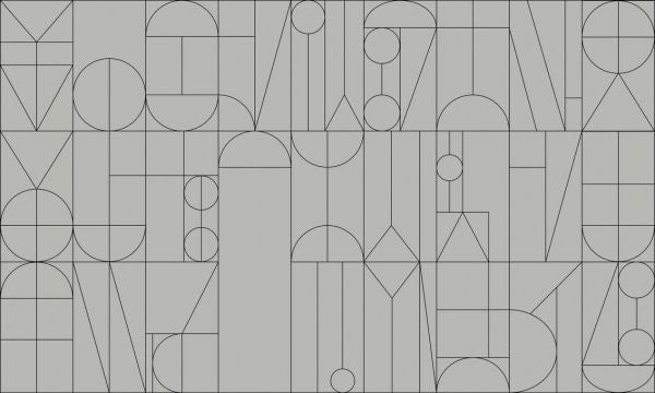 PHOTOWALL / Abstract Geometric Shapes - Black on Grey (e93725)