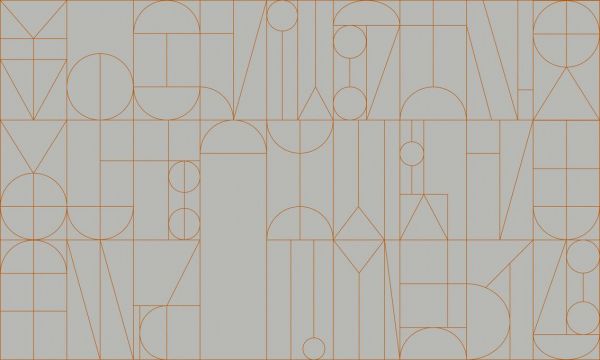 PHOTOWALL / Abstract Geometric Shapes - Brown on Grey (e93726)