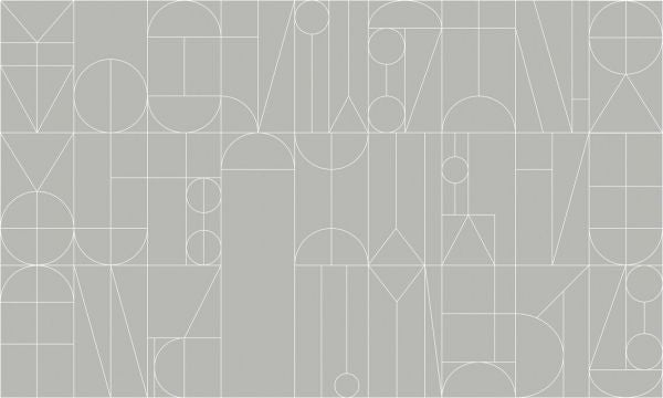 PHOTOWALL / Abstract Geometric Shapes - White on Grey (e93727)
