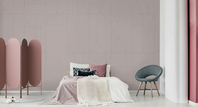 PHOTOWALL / Abstract Geometric Shapes - Pink (e93732)