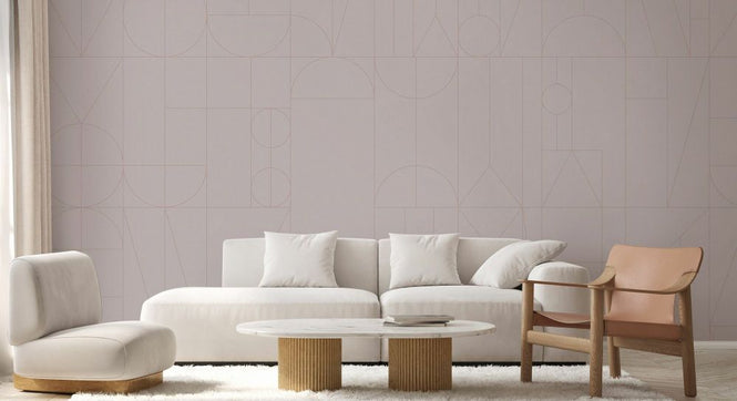 PHOTOWALL / Abstract Geometric Shapes - Pink (e93732)