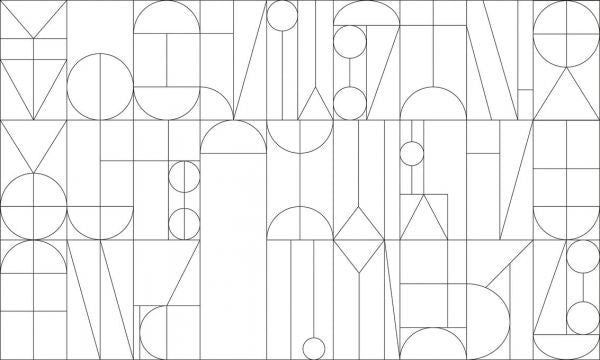 PHOTOWALL / Abstract Geometric Shapes - Black and White (e93736)