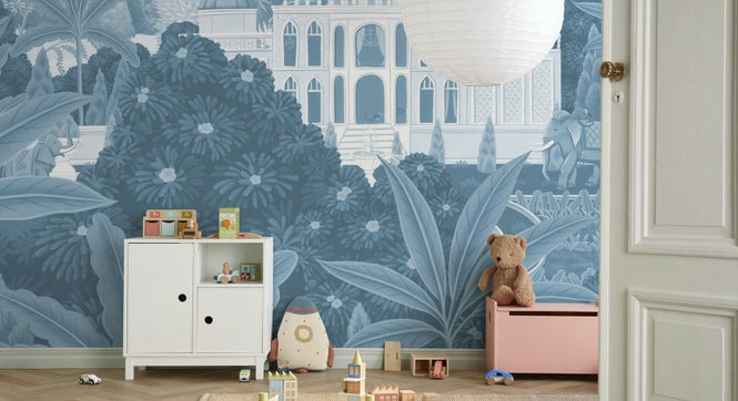 PHOTOWALL / Majestic Haven - Monochrome Blue (e93781)