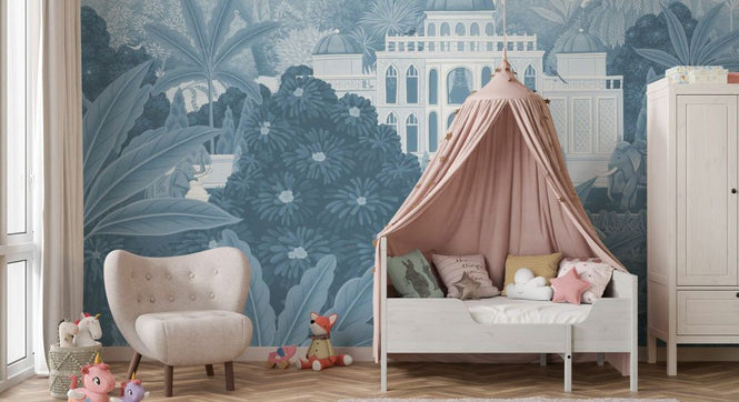 PHOTOWALL / Majestic Haven - Monochrome Blue (e93781)