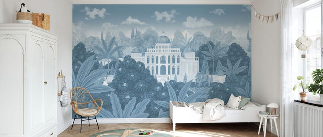 PHOTOWALL / Majestic Haven - Monochrome Blue (e93781)