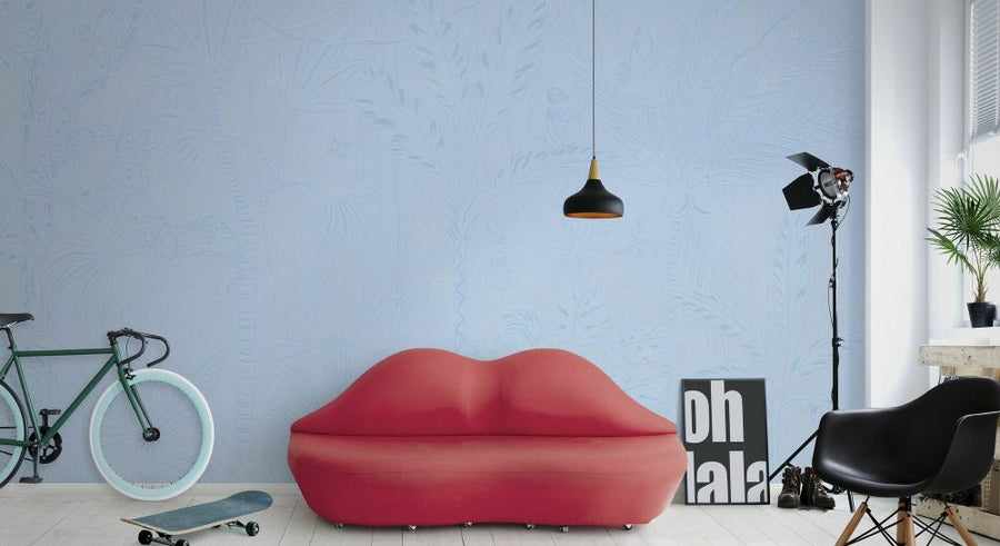 PHOTOWALL / Embossed Oasis - Blue (e93817)