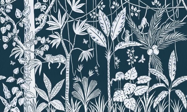 PHOTOWALL / Embossed Oasis - Dark Blue (e93819)