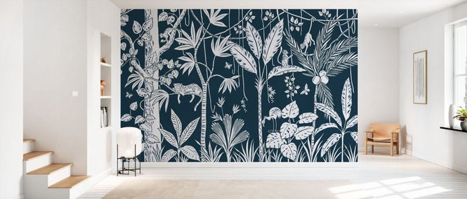 PHOTOWALL / Embossed Oasis - Dark Blue (e93819)