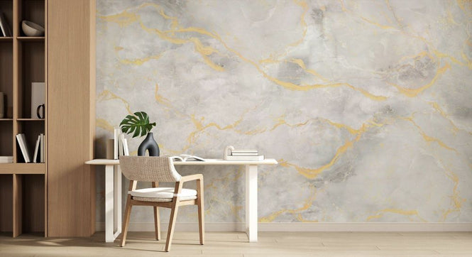 PHOTOWALL / Marble Reverie - Warm White (e93847)