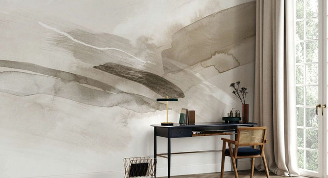 PHOTOWALL / Watercolor Brush Strokes in Neutral Tones (e93962)