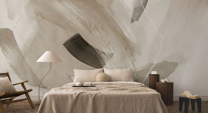 PHOTOWALL / Watercolor Brush Strokes in Neutral Tones II (e93963)