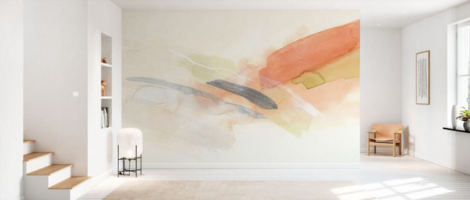 PHOTOWALL / Watercolor Brush Strokes in Warm Tones (e93965)