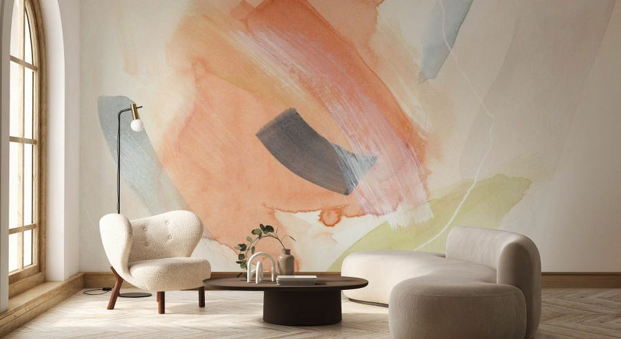 PHOTOWALL / Watercolor Brush Strokes in Warm Tones II (e93966)