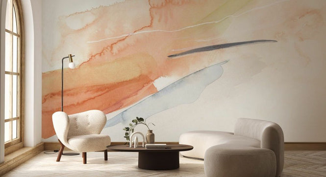 PHOTOWALL / Watercolor Brush Strokes in Warm Tones III (e93967)