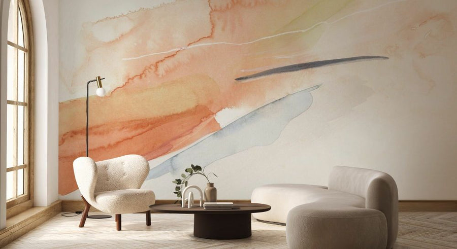 PHOTOWALL / Watercolor Brush Strokes in Warm Tones III (e93967)