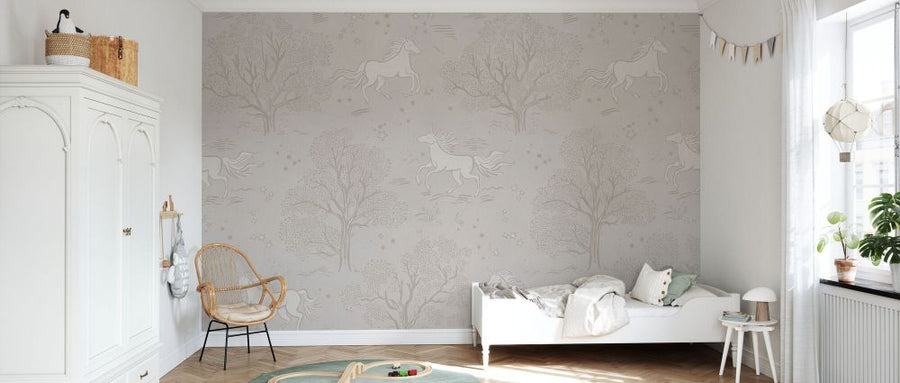 PHOTOWALL / Magical Unicorn Dreamland - Cloudy Grey (e93968)