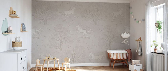 PHOTOWALL / Magical Unicorn Dreamland - Cloudy Grey (e93968)