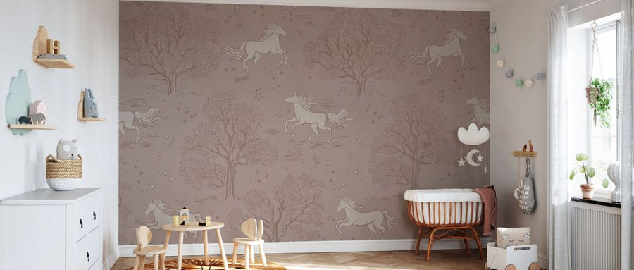 PHOTOWALL / Magical Unicorn Dreamland - Misty Rose (e93969)