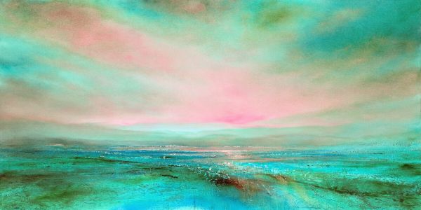 PHOTOWALL / Sunrise - Turquoise and Purple (e94002)