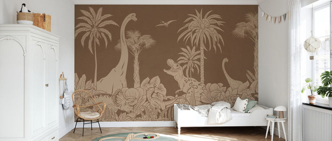 PHOTOWALL / Monochrome Dino - Brown Vintage (e94056)