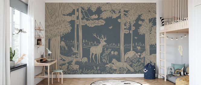 PHOTOWALL / Monochrome Forest - Blue Vintage (e94059)