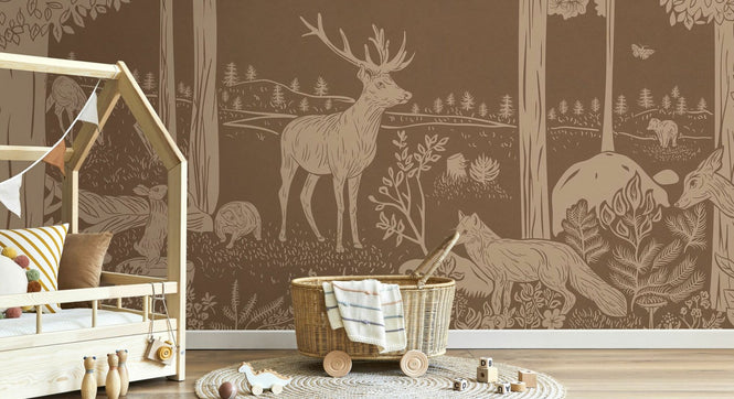 PHOTOWALL / Monochrome Forest - Brown Vintage (e94060)
