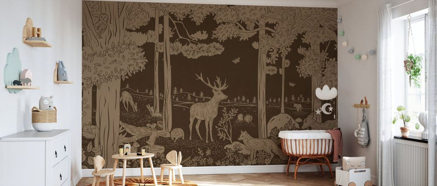 PHOTOWALL / Monochrome Forest - Brown Vintage (e94060)