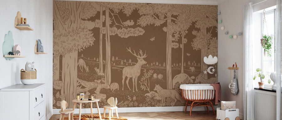 PHOTOWALL / Monochrome Forest - Brown Vintage (e94060)
