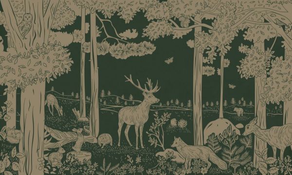 PHOTOWALL / Monochrome Forest - Green Vintage (e94061)