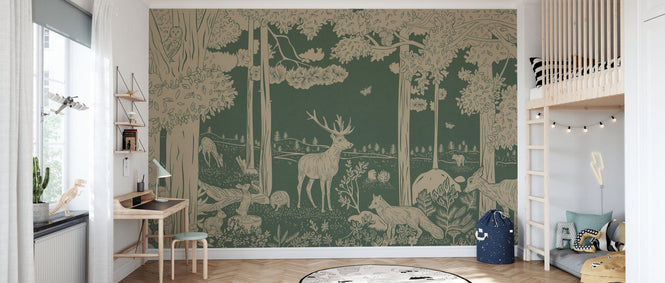 PHOTOWALL / Monochrome Forest - Green Vintage (e94061)