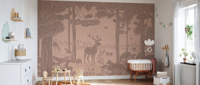PHOTOWALL / Monochrome Forest - Pink Vintage (e94062)