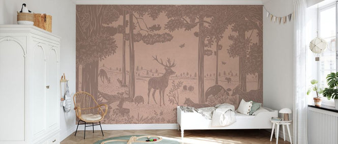 PHOTOWALL / Monochrome Forest - Pink Vintage (e94062)