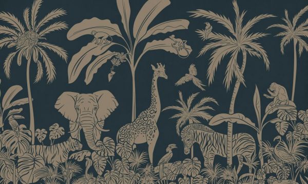 PHOTOWALL / Monochrome Jungle - Blue Vintage (e94064)