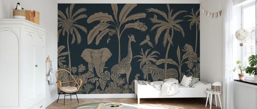 PHOTOWALL / Monochrome Jungle - Blue Vintage (e94064)