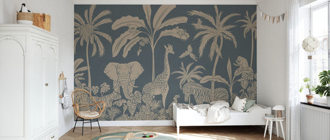 PHOTOWALL / Monochrome Jungle - Blue Vintage (e94064)