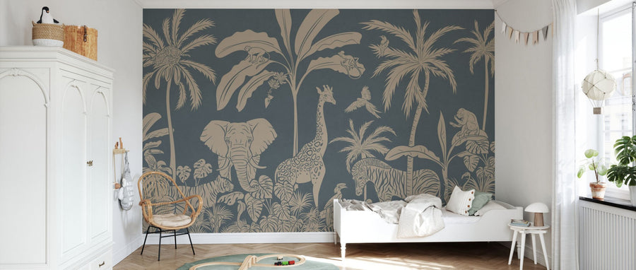 PHOTOWALL / Monochrome Jungle - Blue Vintage (e94064)