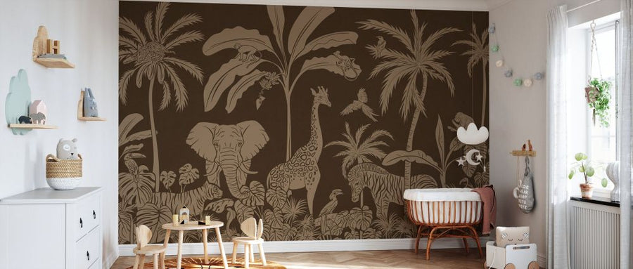 PHOTOWALL / Monochrome Jungle - Brown Vintage (e94065)