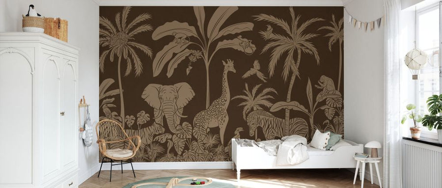 PHOTOWALL / Monochrome Jungle - Brown Vintage (e94065)